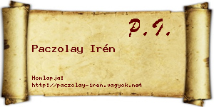 Paczolay Irén névjegykártya