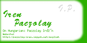 iren paczolay business card